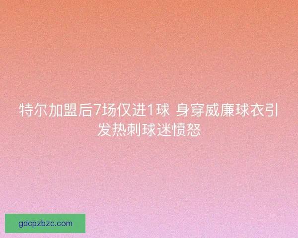 特尔加盟后7场仅进1球 身穿威廉球衣引发热刺球迷愤怒